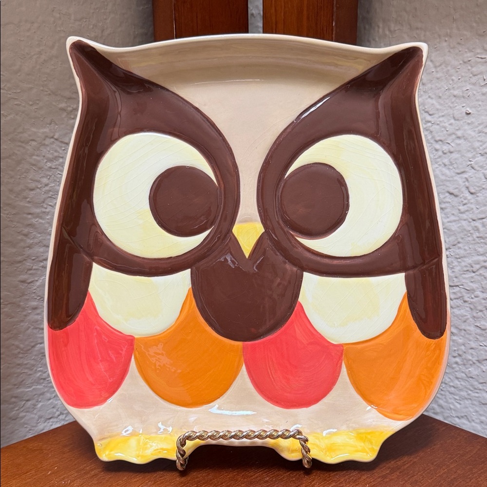 🔹Vintage ceramic barnysrd owl plate, made by Mesa Home Products…